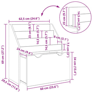 Kinderregal Geräucherte Eiche 60 cm