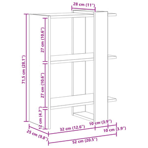 Bücherregal Sonoma Eiche 52x25x71,5 cm