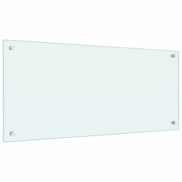 vidaXL Kitchen Splashback 2 pcs White 90 x 40 cm Tempered Glass