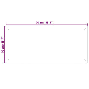 vidaXL Kitchen Splashback 2 pcs White 90 x 40 cm Tempered Glass