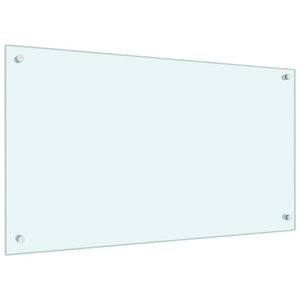 vidaXL Kitchen Backsplash 2 pcs White 90 x 50 cm Tempered Glass