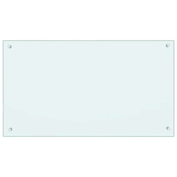 vidaXL Kitchen Backsplash 2 pcs White 90 x 50 cm Tempered Glass