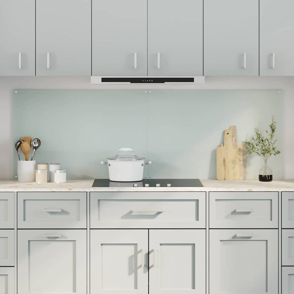 vidaXL Kitchen Splashback 2 pcs White 90 x 60 cm Tempered Glass