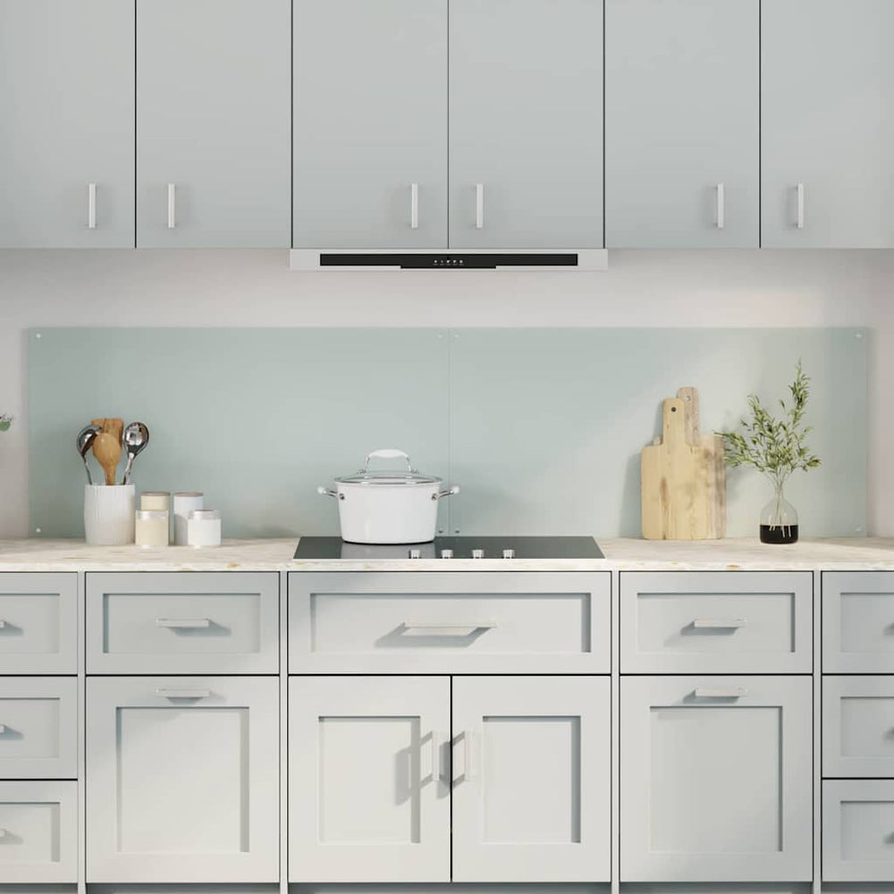 vidaXL Kitchen Splashback 2 pcs White 100 x 50 cm Tempered Glass