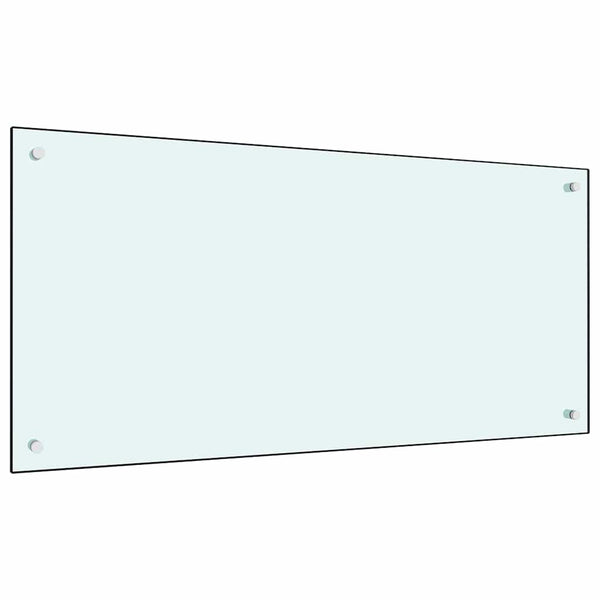 vidaXL Kitchen Splashback 2 pcs White 100 x 50 cm Tempered Glass