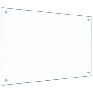 vidaXL Kitchen Splashback 2 pcs Transparent 90 x 60 cm Tempered Glass