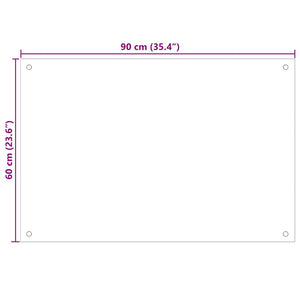 vidaXL Kitchen Splashback 2 pcs Transparent 90 x 60 cm Tempered Glass