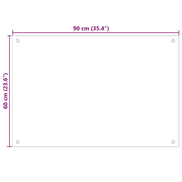 vidaXL Kitchen Splashback 2 pcs Transparent 90 x 60 cm Tempered Glass
