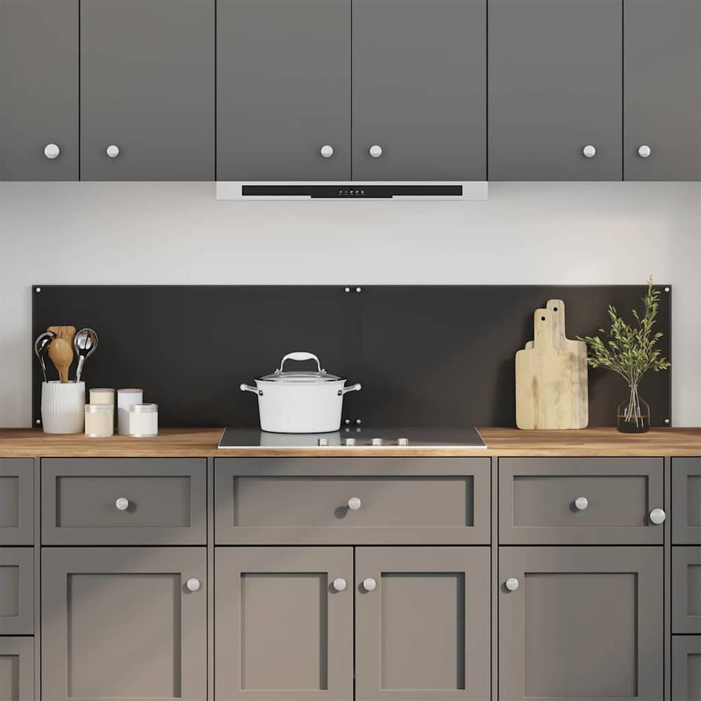 vidaXL Kitchen Splashback 2 pcs Black 90 x 40 cm Tempered Glass