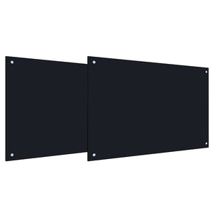 vidaXL Kitchen Splashback 2 pcs Black 90 x 50 cm Tempered Glass