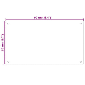 vidaXL Kitchen Splashback 2 pcs Black 90 x 50 cm Tempered Glass