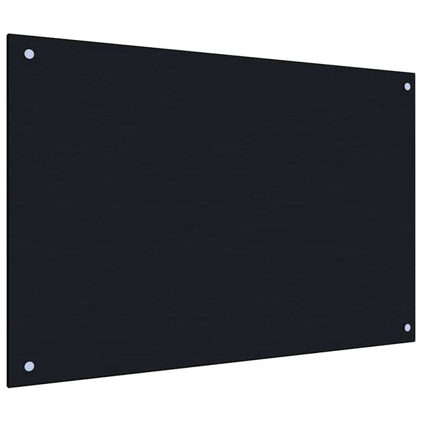 vidaXL Kitchen Splashback 2 pcs Black 90 x 60 cm Tempered Glass