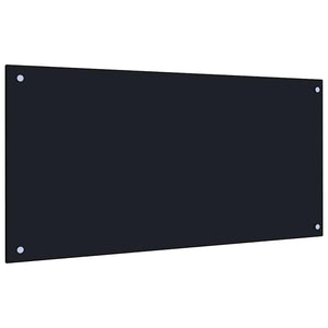 vidaXL Kitchen Splashback 2 pcs Black 100 x 50 cm Tempered Glass