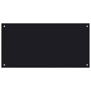 vidaXL Kitchen Splashback 2 pcs Black 100 x 50 cm Tempered Glass