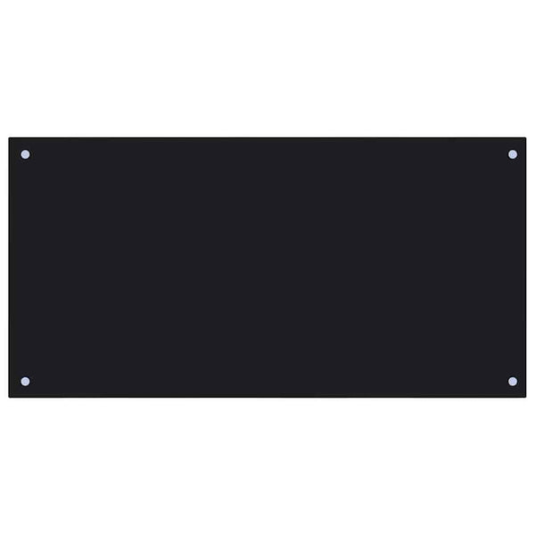 vidaXL Kitchen Splashback 2 pcs Black 100 x 50 cm Tempered Glass