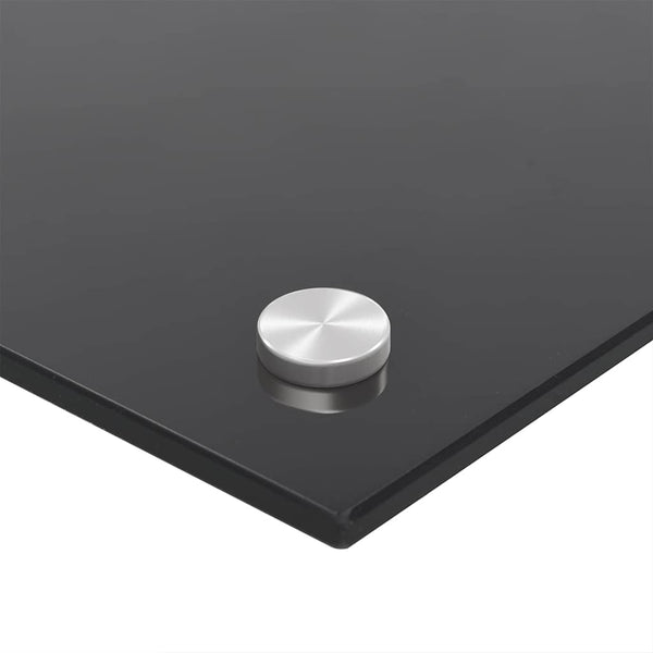 vidaXL Kitchen Splashback 2 pcs Black 100 x 60 cm Tempered Glass