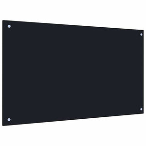 vidaXL Kitchen Splashback 2 pcs Black 100 x 60 cm Tempered Glass