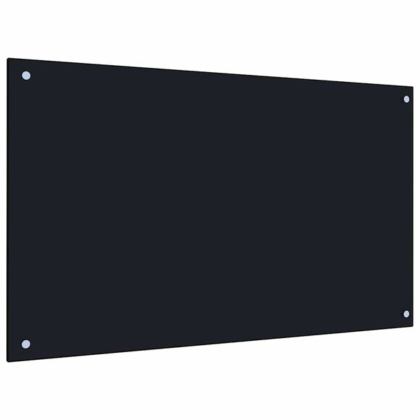 vidaXL Kitchen Splashback 2 pcs Black 100 x 60 cm Tempered Glass