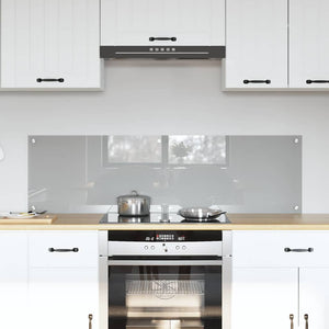 vidaXL Kitchen Splashback 2 pcs Light Grey 70 x 40 cm Tempered Glass