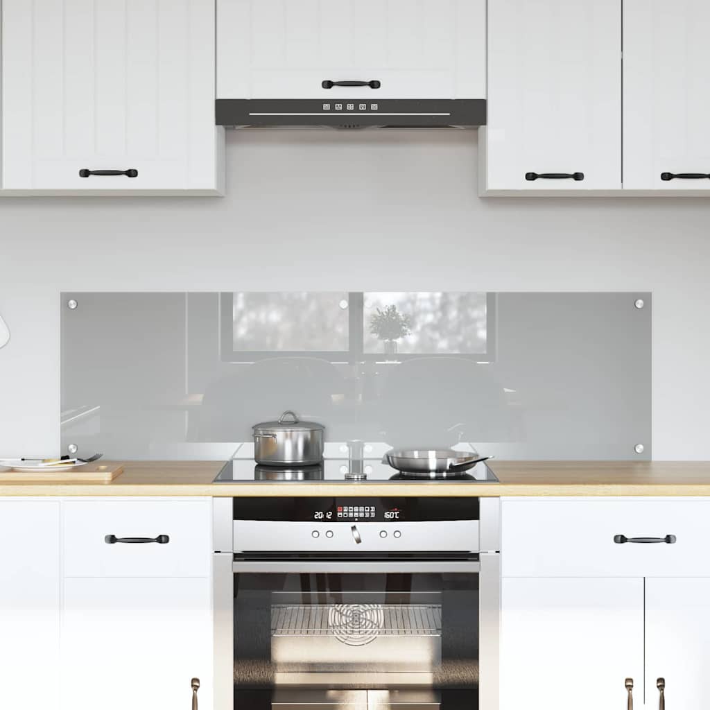 vidaXL Kitchen Splashback 2 pcs Light Grey 70 x 40 cm Tempered Glass