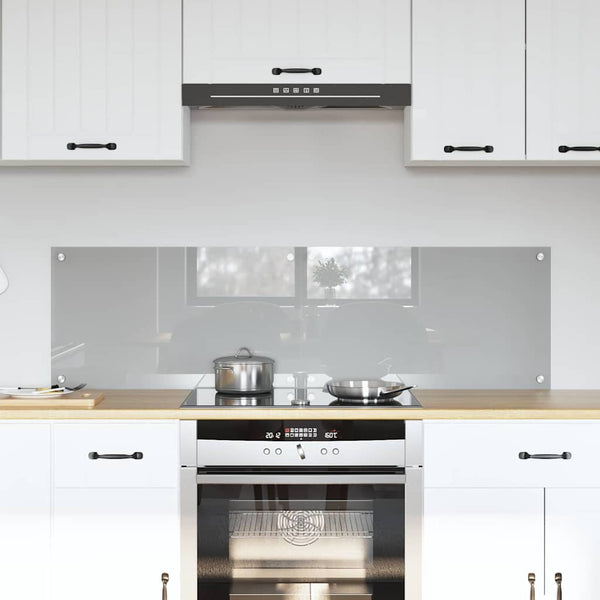 vidaXL Kitchen Splashback 2 pcs Light Grey 70 x 40 cm Tempered Glass