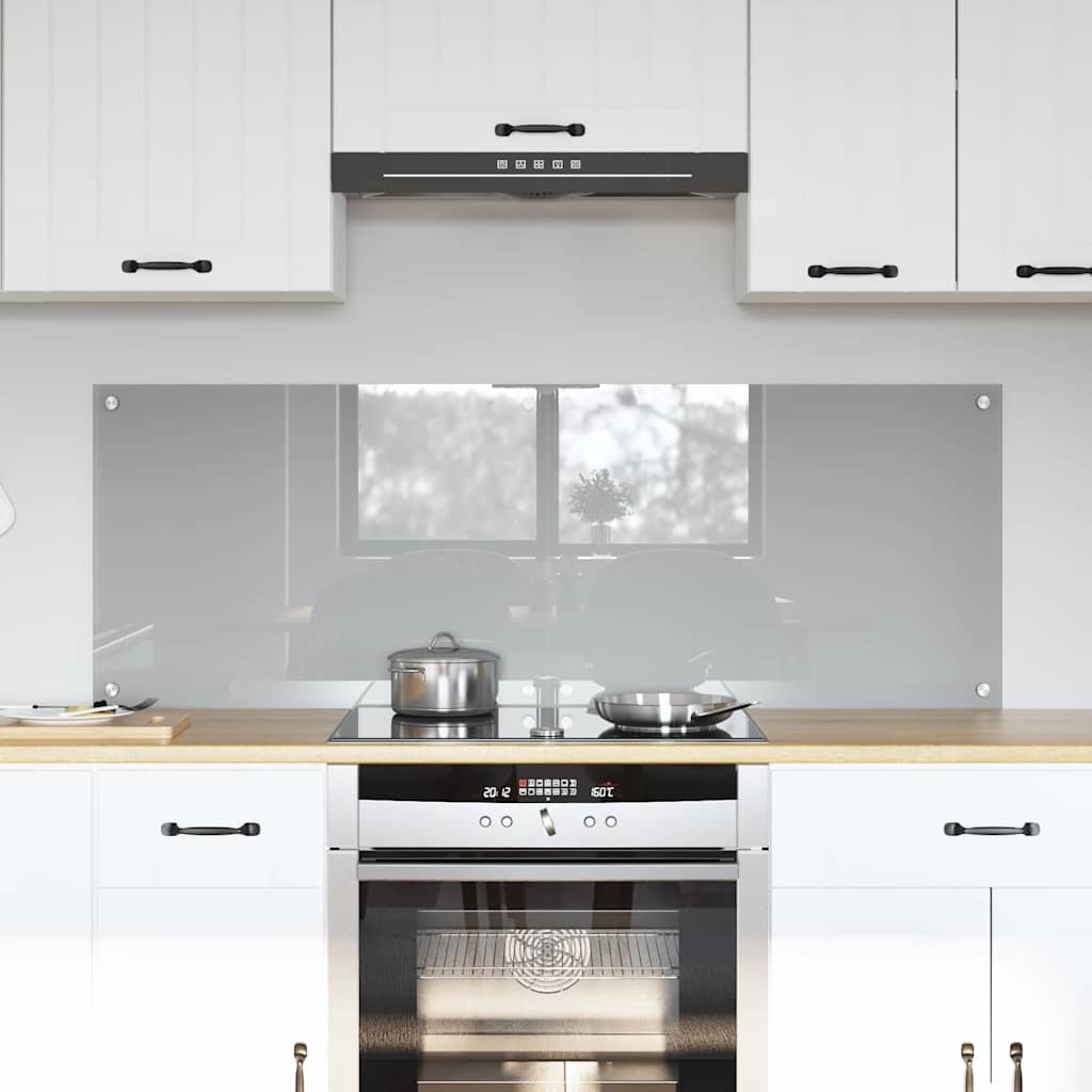 vidaXL Kitchen Splashback 2 pcs Light Grey 70 x 50 cm Tempered Glass