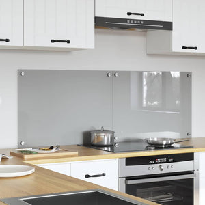 vidaXL Kitchen Splashback 2 pcs Light Grey 70 x 50 cm Tempered Glass