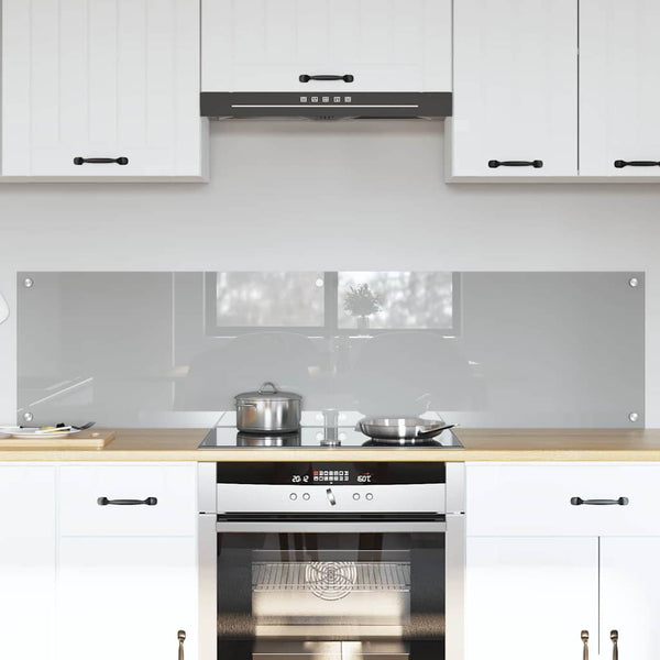 vidaXL Kitchen Splashback 2 pcs Light Grey 80 x 40 cm Tempered Glass