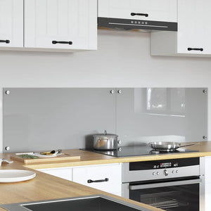 vidaXL Kitchen Splashback 2 pcs Light Grey 80 x 40 cm Tempered Glass