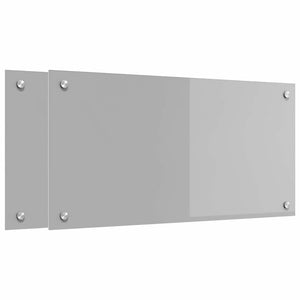 vidaXL Kitchen Splashback 2 pcs Light Grey 80 x 40 cm Tempered Glass