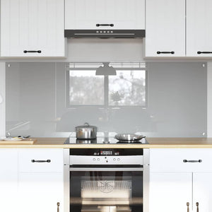 vidaXL Kitchen Splashback 2 pcs Light Grey 80 x 60 cm Tempered Glass