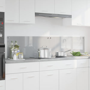 vidaXL Kitchen Splashback 2 pcs Light Grey 90 x 40 cm Tempered Glass