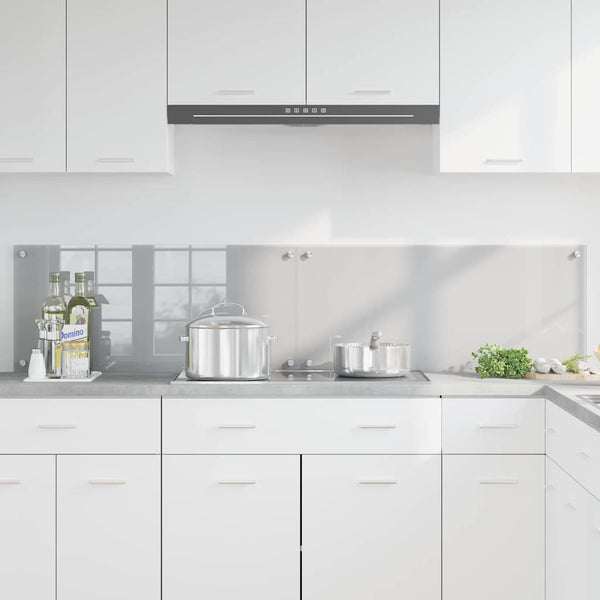 vidaXL Kitchen Splashback 2 pcs Light Grey 90 x 40 cm Tempered Glass