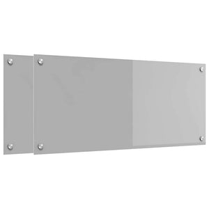 vidaXL Kitchen Splashback 2 pcs Light Grey 90 x 40 cm Tempered Glass