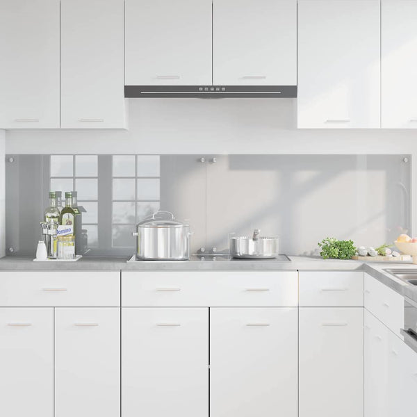 vidaXL Kitchen Splashback 2 pcs Light Grey 100 x 50 cm Tempered Glass