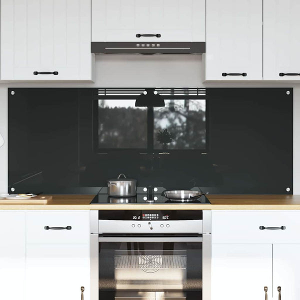 vidaXL Kitchen Splashback 2 pcs Dark Grey 80 x 60 cm Tempered Glass