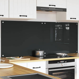 vidaXL Kitchen Splashback 2 pcs Dark Grey 80 x 60 cm Tempered Glass