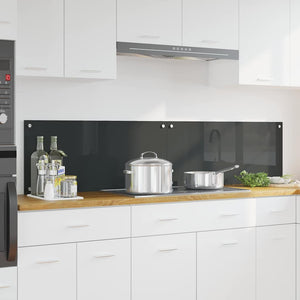 vidaXL Kitchen Splashback 2 pcs Dark Grey 90 x 40 cm Tempered Glass