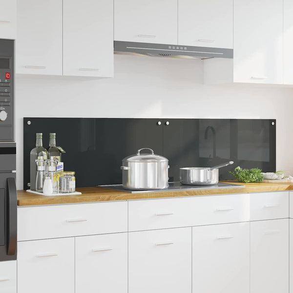 vidaXL Kitchen Splashback 2 pcs Dark Grey 90 x 40 cm Tempered Glass