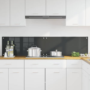 vidaXL Kitchen Splashback 2 pcs Dark Grey 90 x 40 cm Tempered Glass