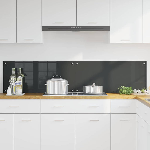 vidaXL Kitchen Splashback 2 pcs Dark Grey 90 x 40 cm Tempered Glass