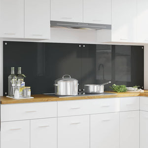 vidaXL Kitchen Splashback 2 pcs Dark Grey 100 x 60 cm Tempered Glass