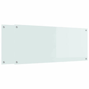 Küchenrückwand 2er Set Weiß Glas 120x50cm