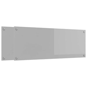 Küchenrückwand Hellgrau Glas 110x40cm 2er Set