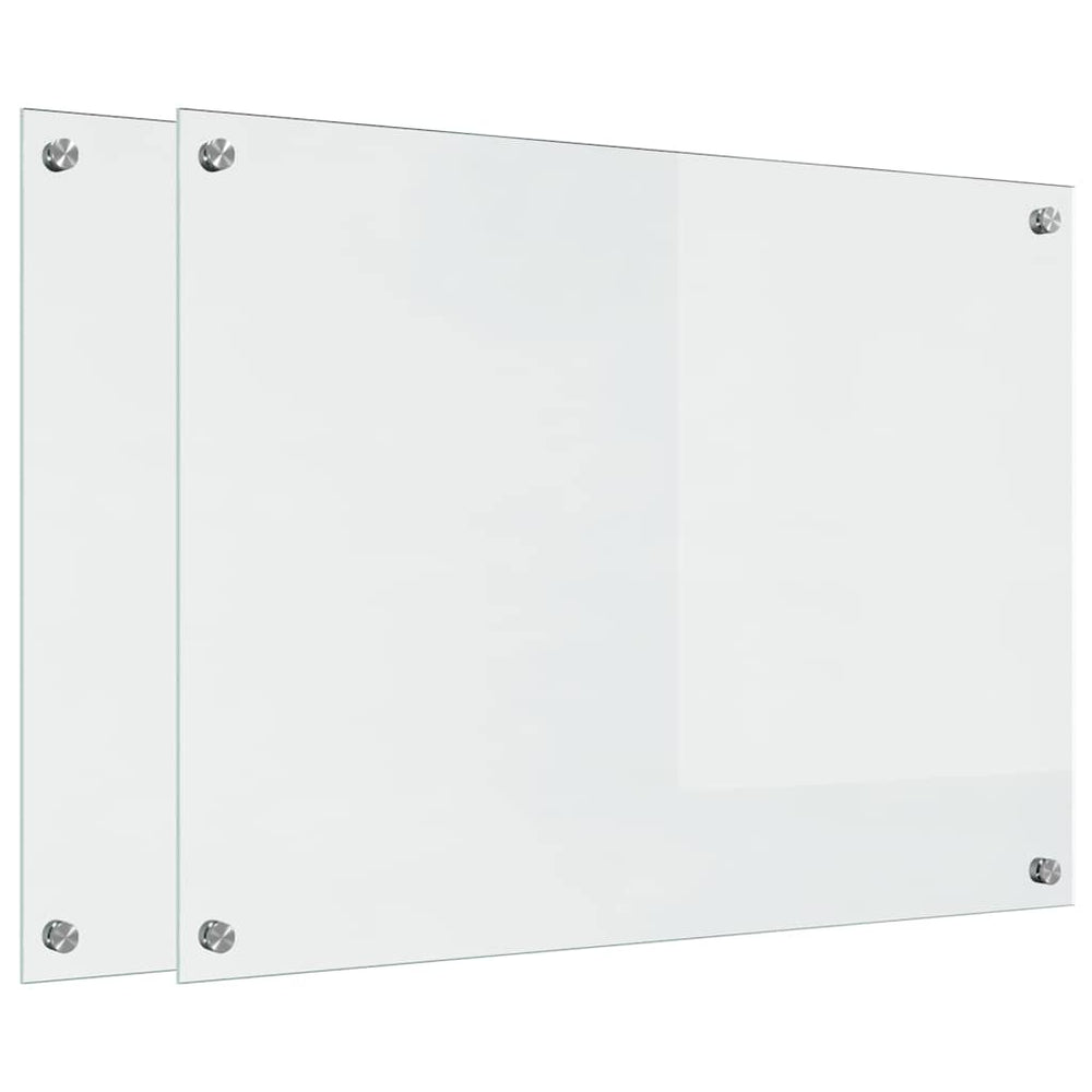 Küchenrückwand 2er Set Transparent Glas 80x60cm
