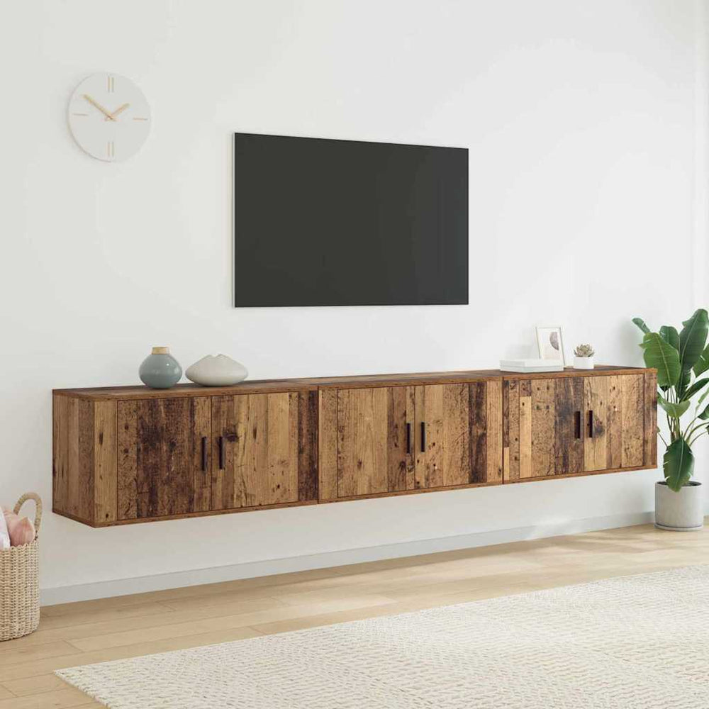 vidaXL Wall TV Cabinet Set 3 pcs Reclaimed Wood 80 x 34.5 x 40 cm
