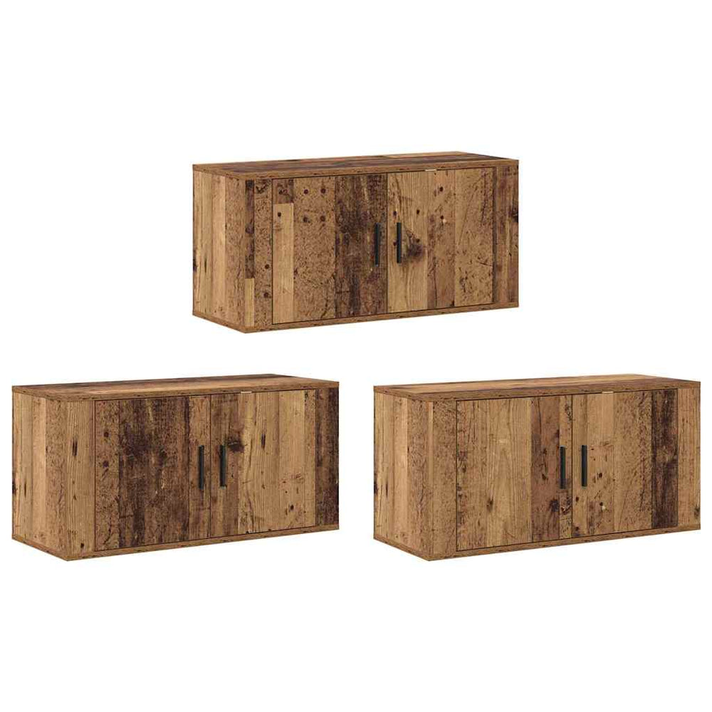 vidaXL Wall TV Cabinet Set 3 pcs Reclaimed Wood 80 x 34.5 x 40 cm