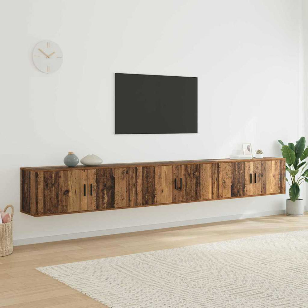 vidaXL Wall-Mounted TV Cabinet Set 3 pcs Reclaimed Wood 100 x 34.5 x 40 cm