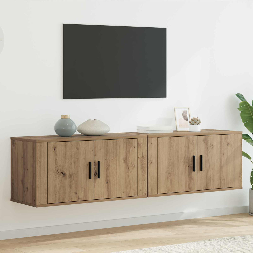 vidaXL Wall TV Cabinet Set 2 pcs Artisan Oak 80 x 34.5 x 40 cm