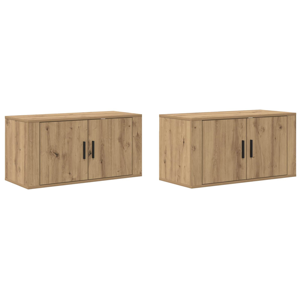 vidaXL Wall TV Cabinet Set 2 pcs Artisan Oak 80 x 34.5 x 40 cm